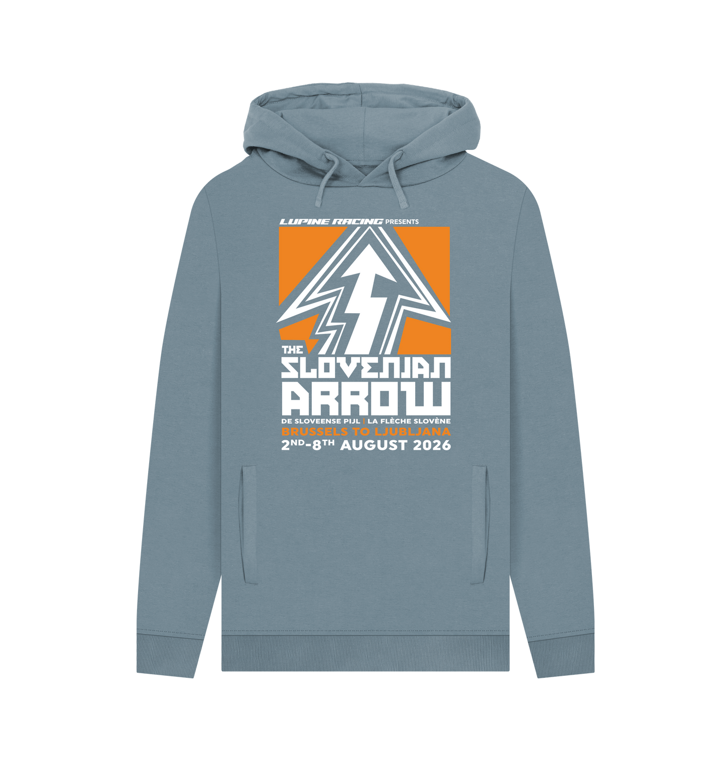 Stone Blue Printed Hoody Front