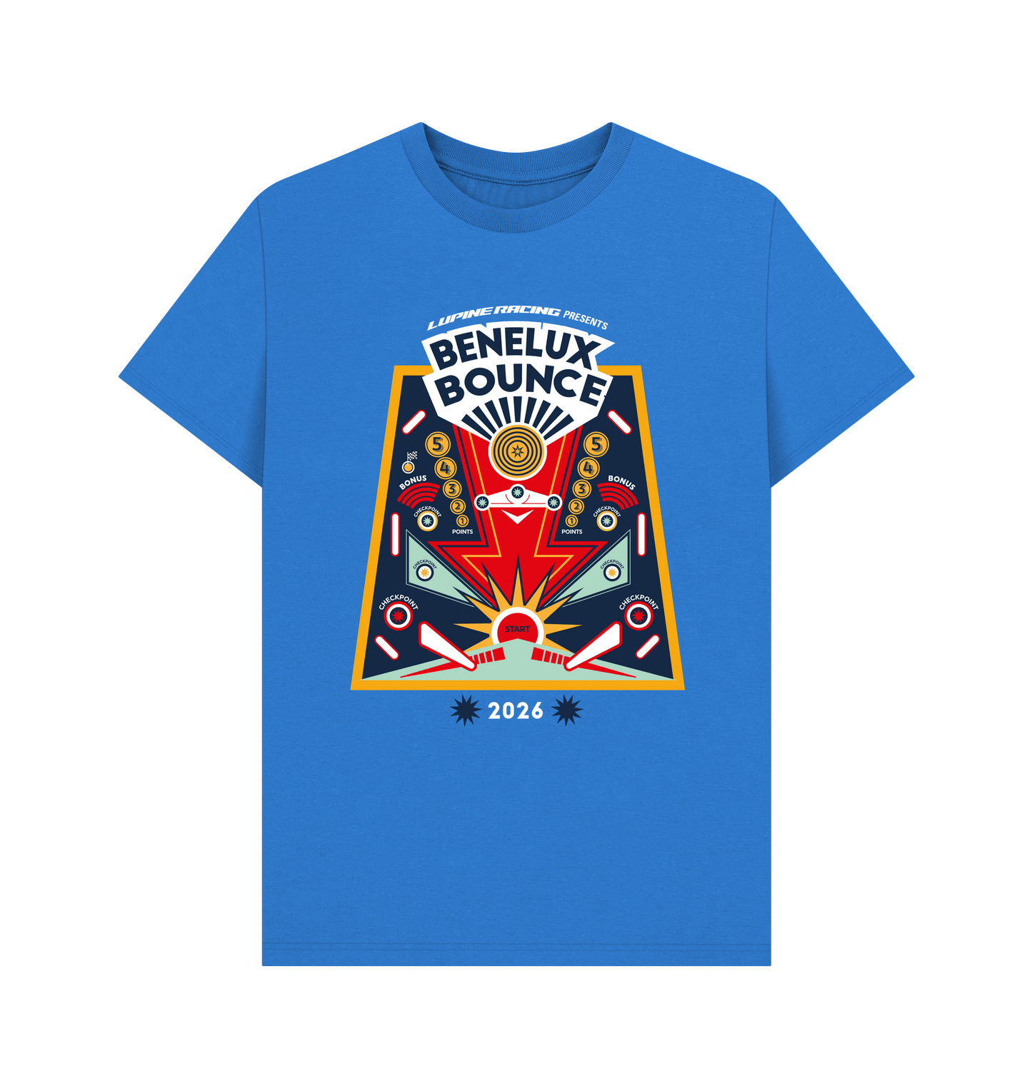 Bright Blue Printed T-shirt Front