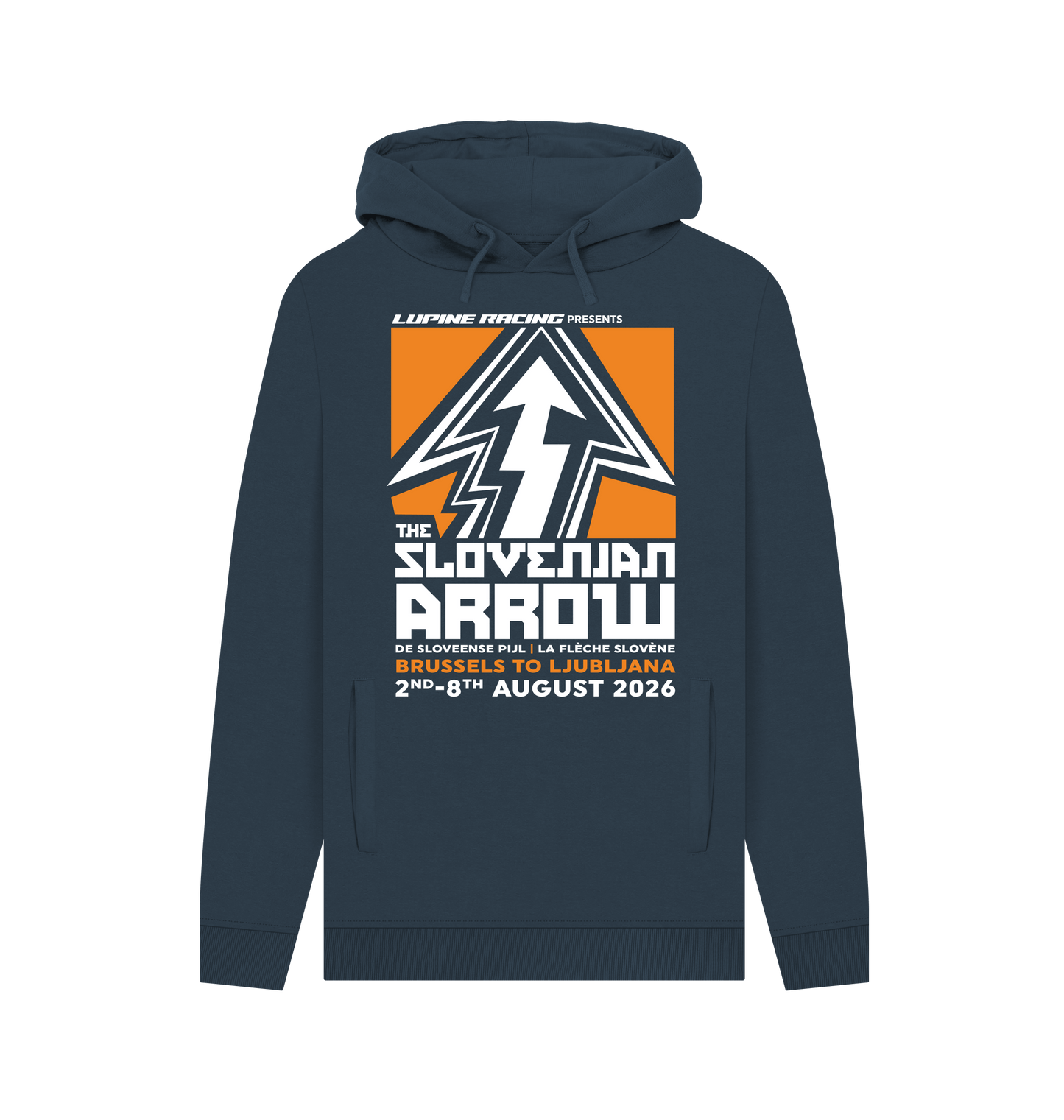 Navy Printed Hoody Front