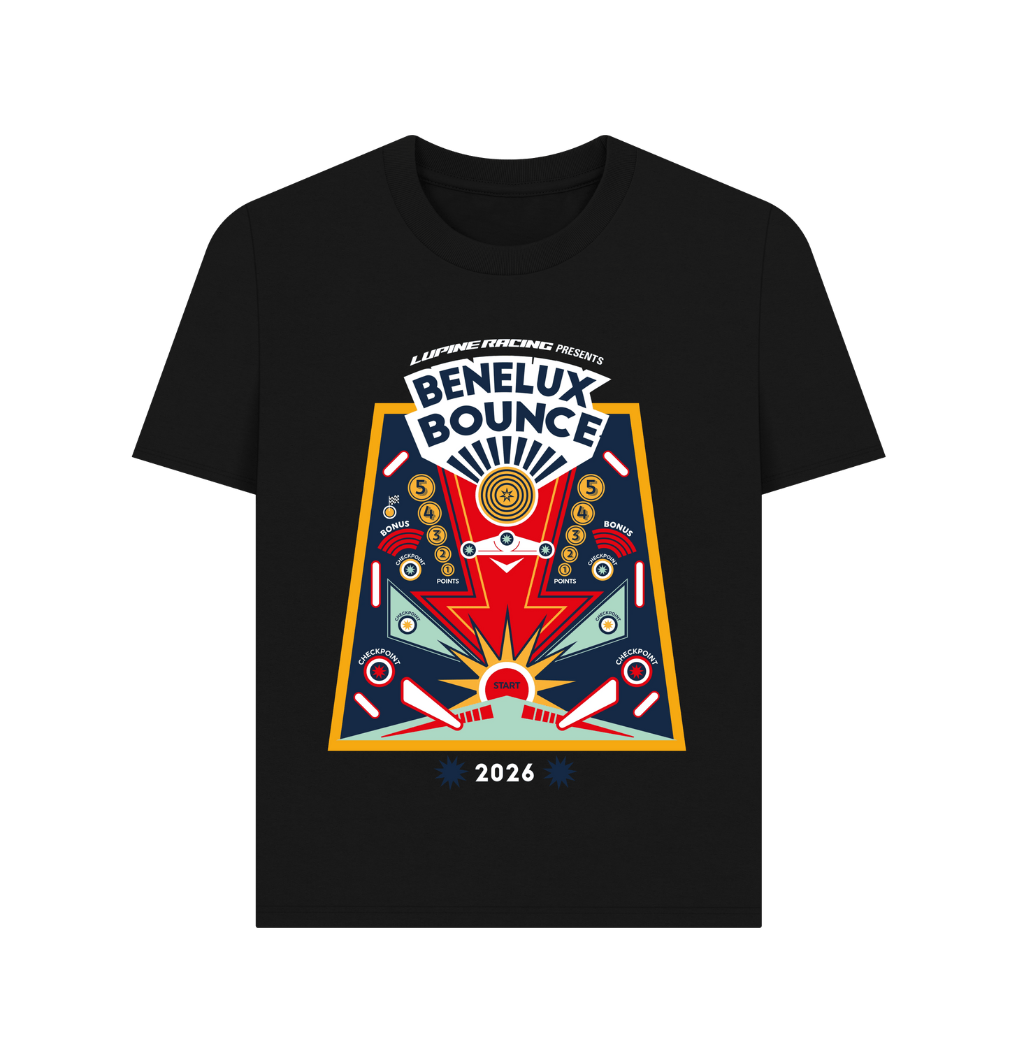 Black Printed T-shirt Front