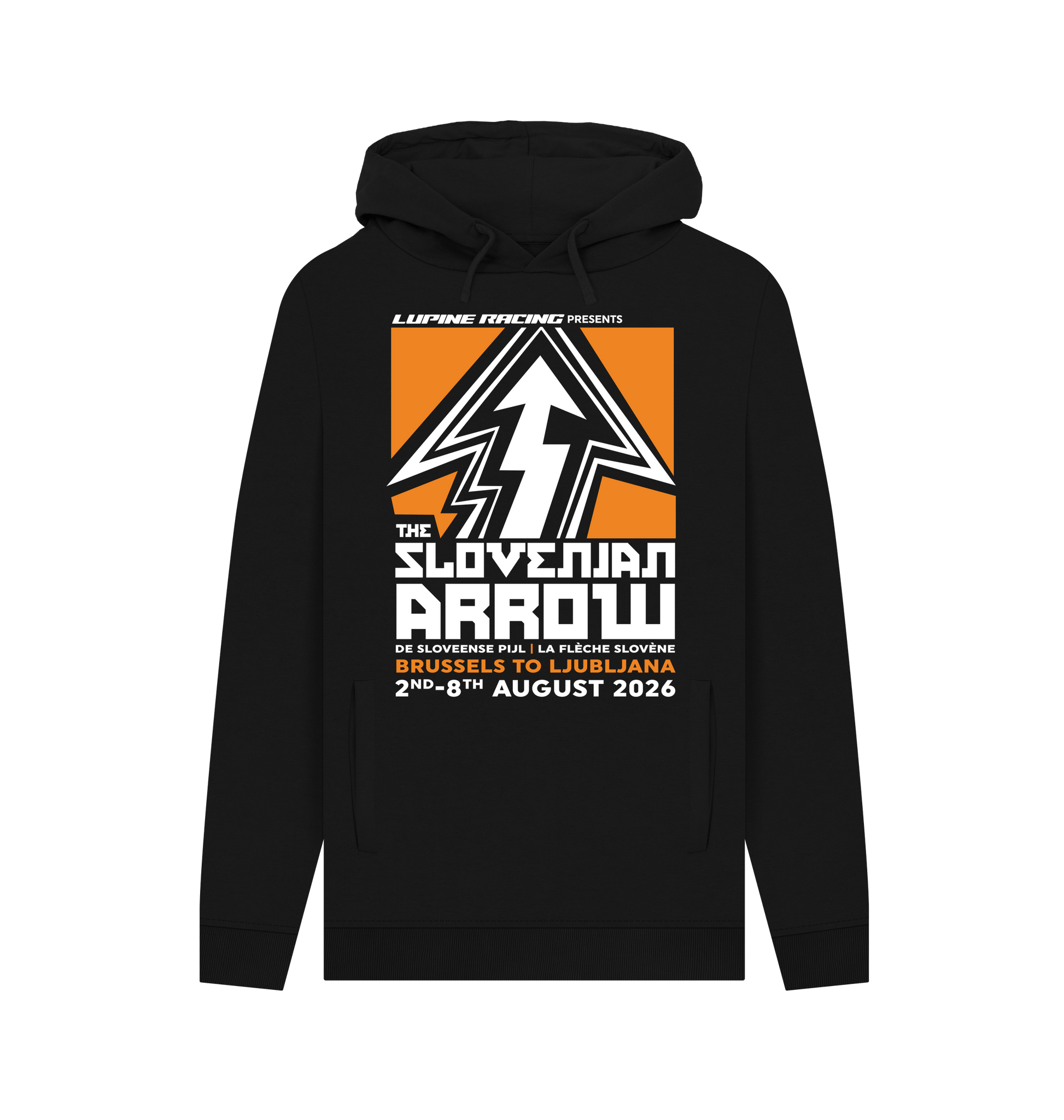 Black Printed Hoody Front