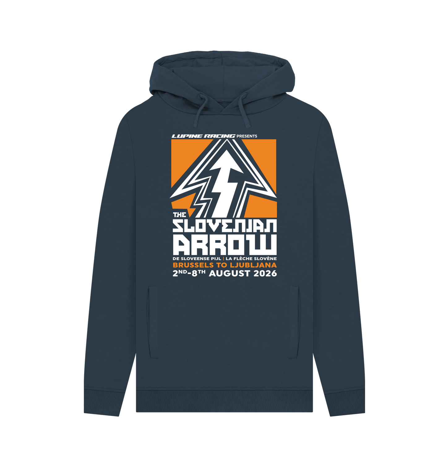 Navy Printed Hoody Front