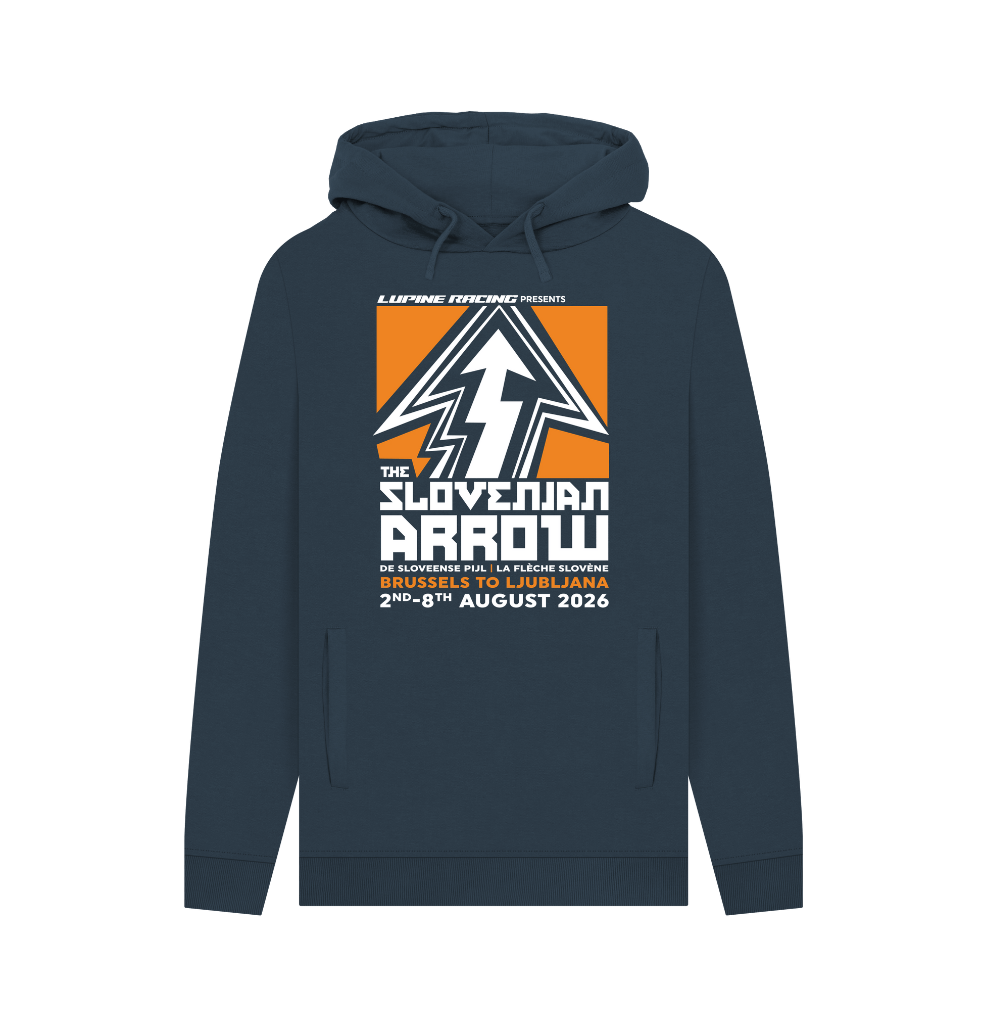 Navy Printed Hoody Front