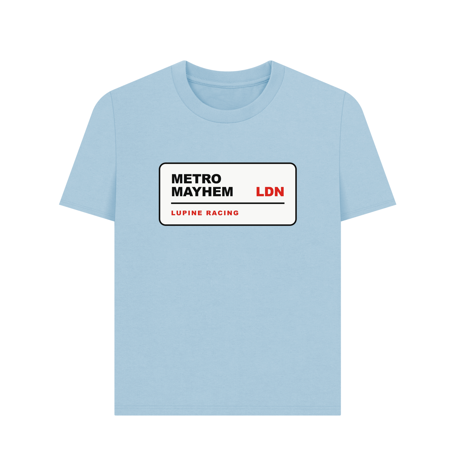 Milky Blue Printed T-shirt Front