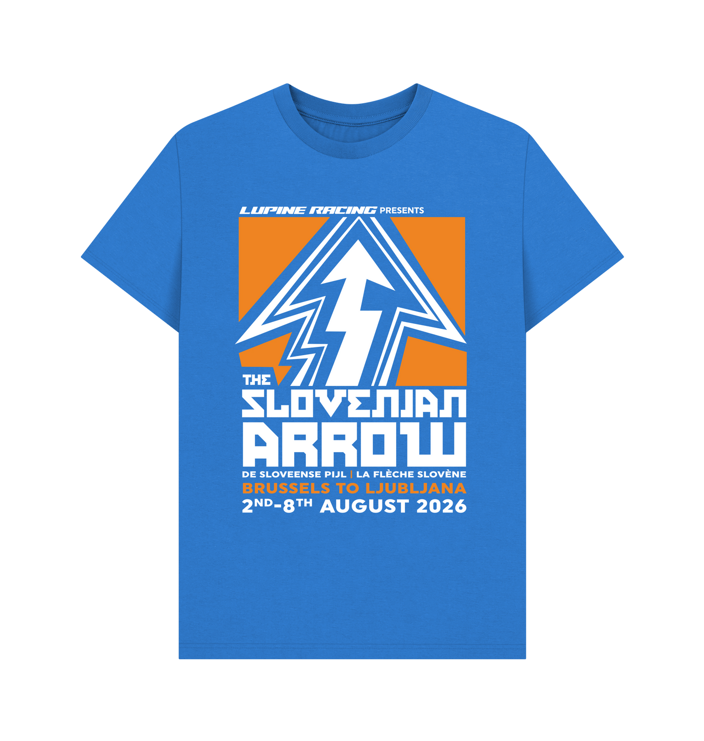 Bright Blue Printed T-shirt Front