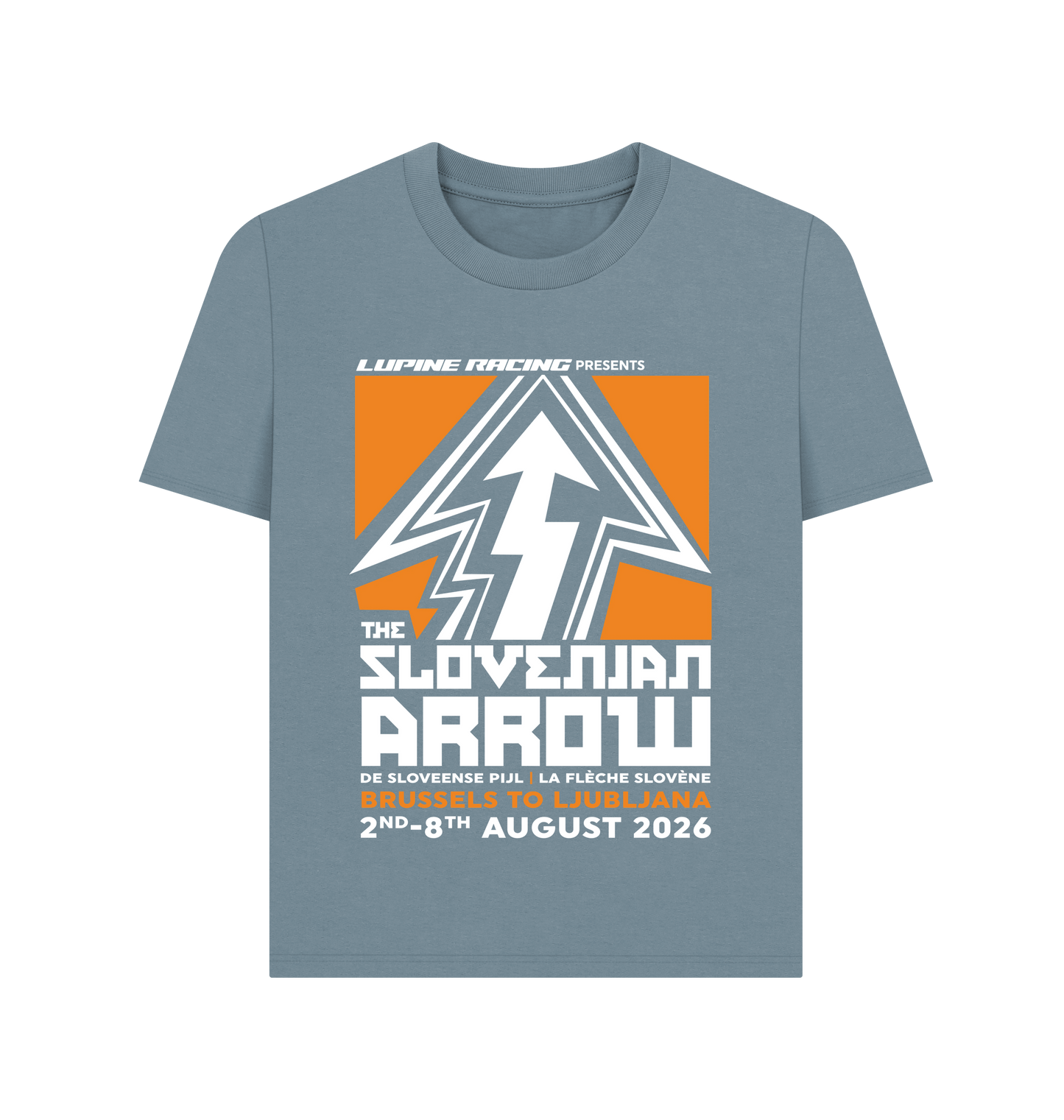 Stone Blue Printed T-shirt Front
