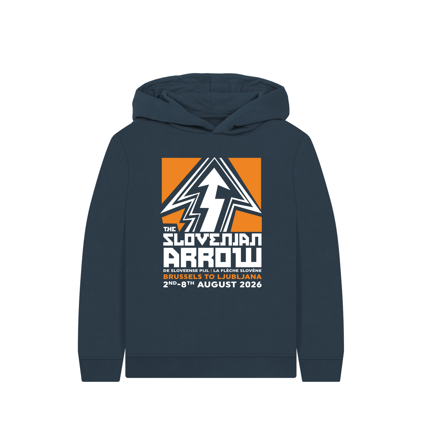 Navy Blue Printed Kids Hoodie Front