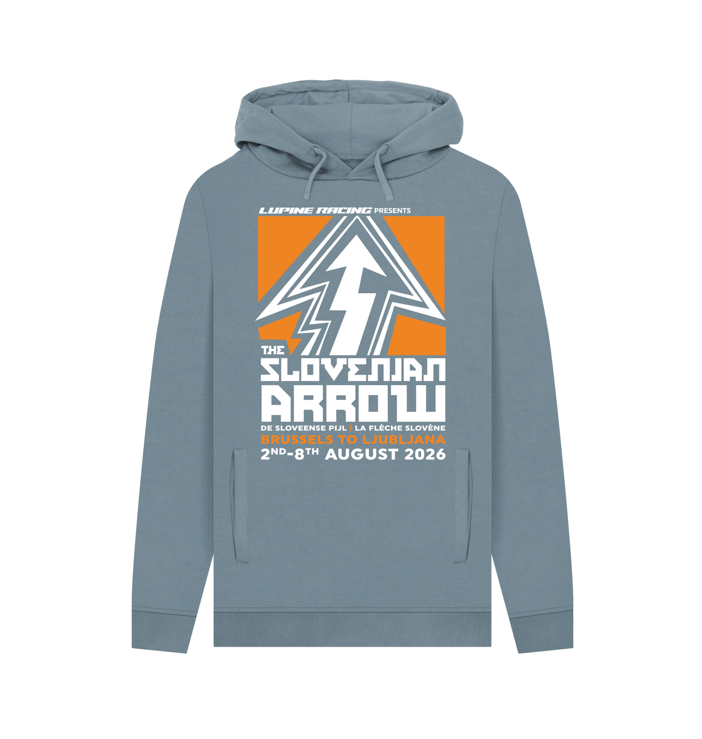 Stone Blue Printed Hoody Front