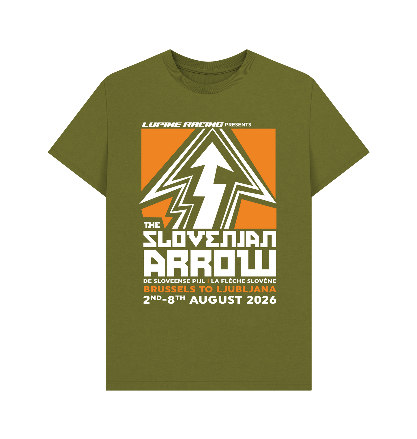 Moss Green Printed T-shirt Front