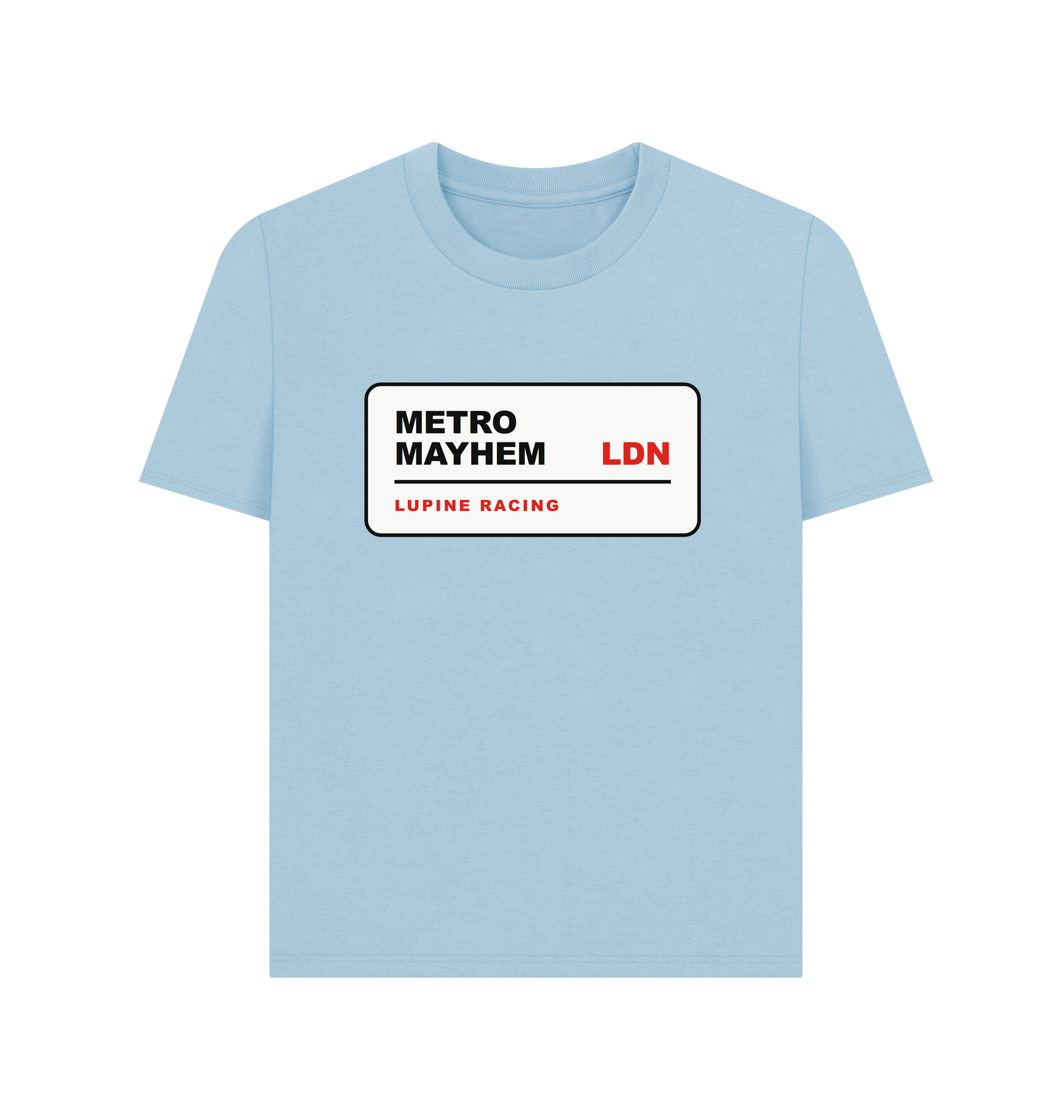 Milky Blue Printed T-shirt Front