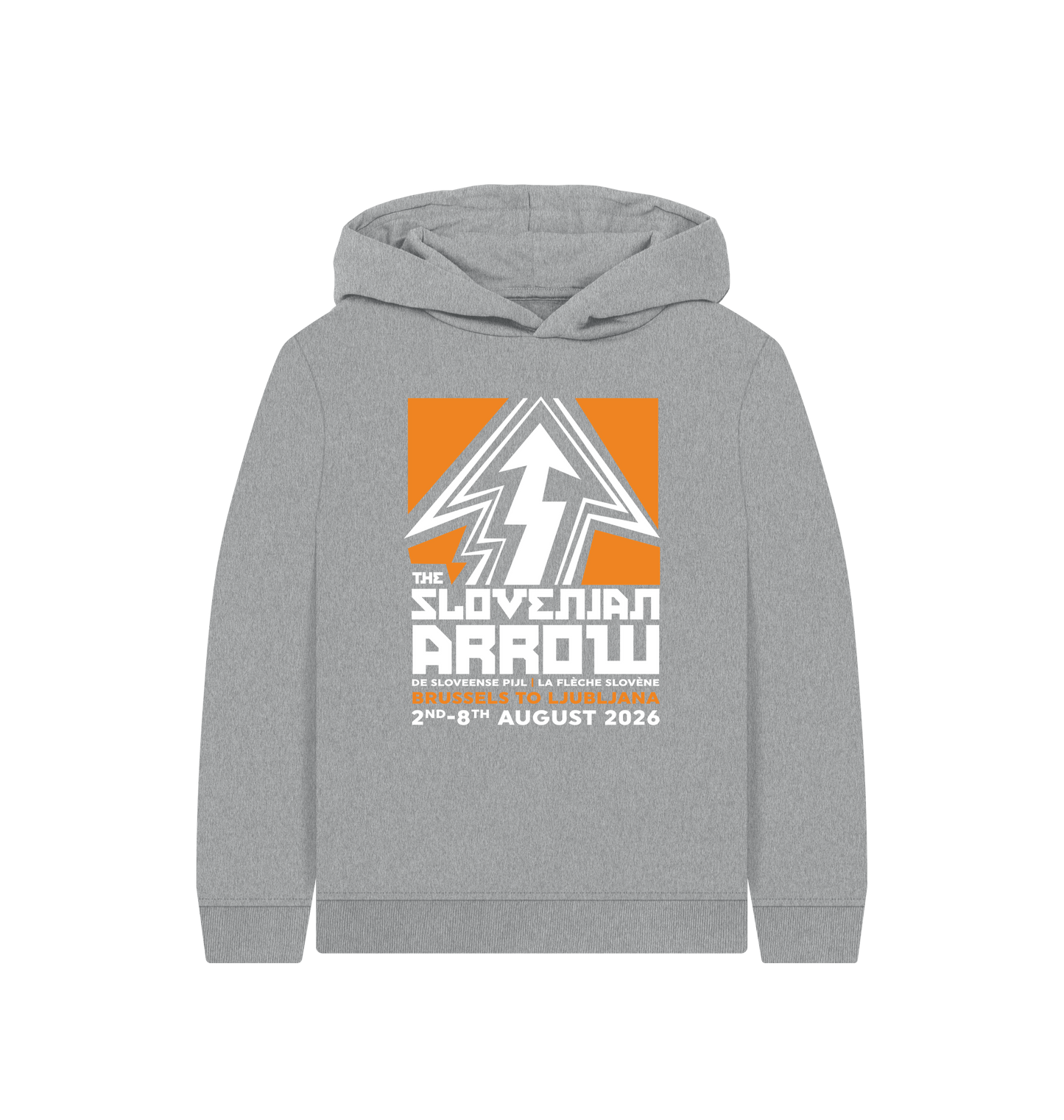 Athletic Grey Printed Kids Hoodie Front
