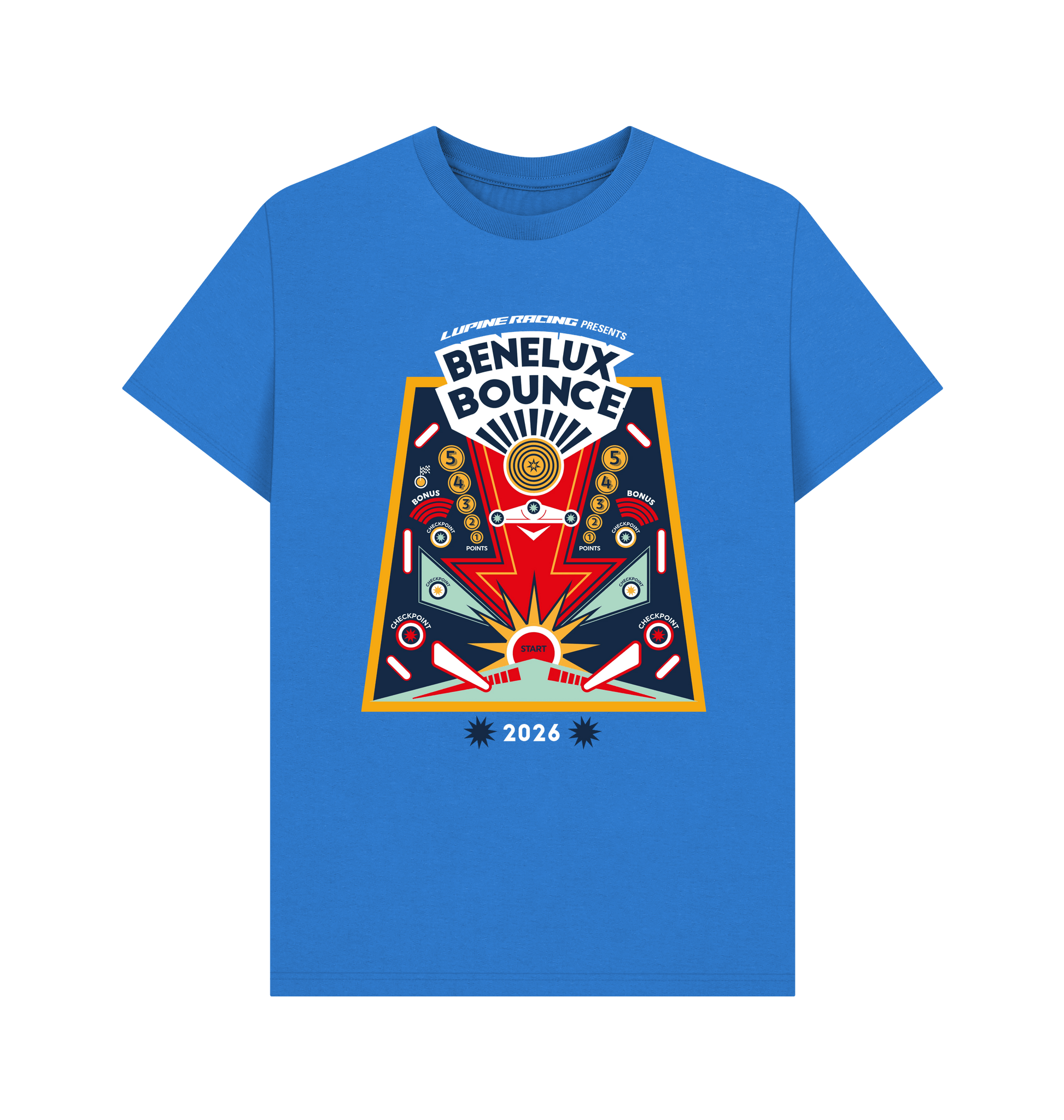 Bright Blue Printed T-shirt Front