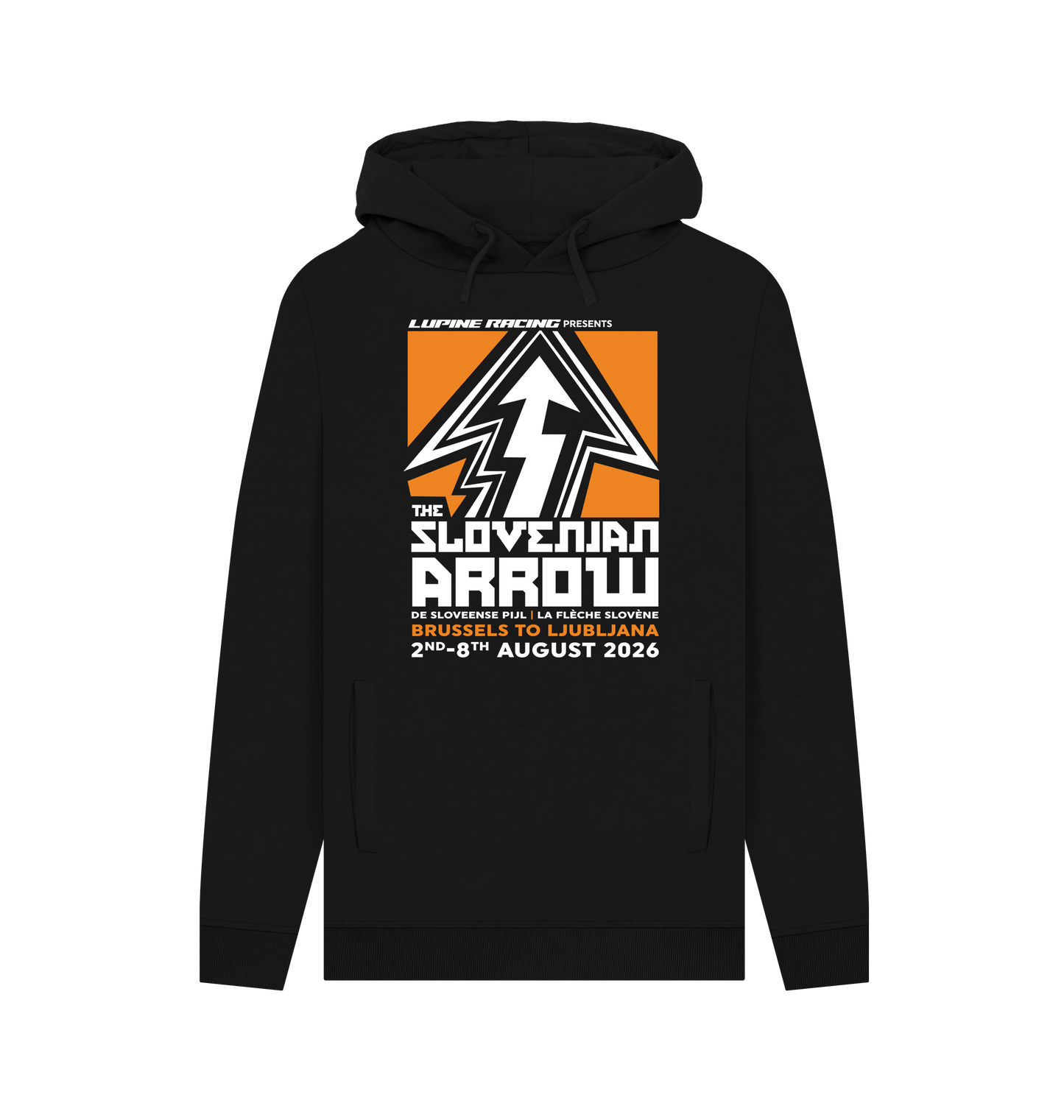 Black Printed Hoody Front