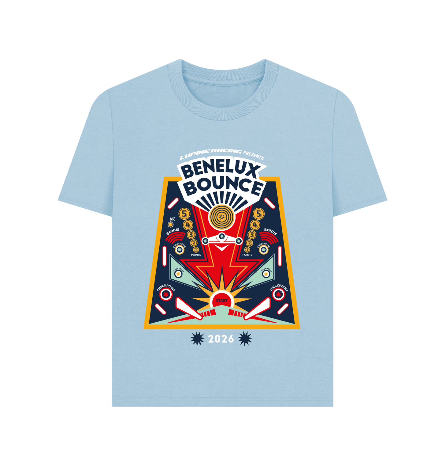 Milky Blue Printed T-shirt Front