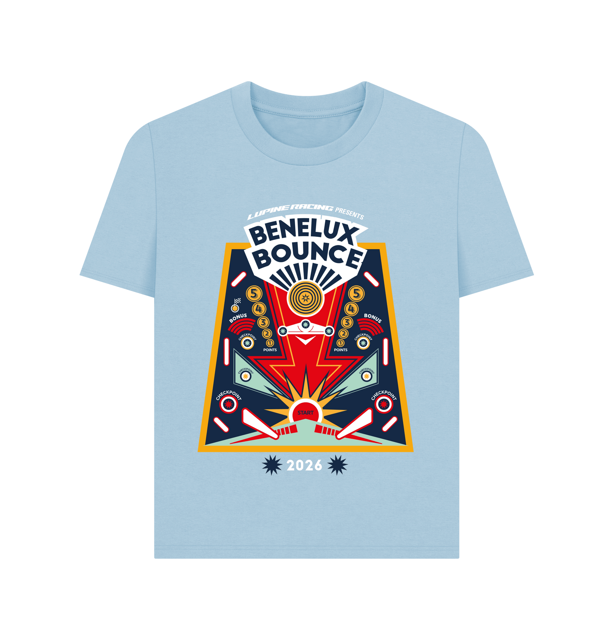 Milky Blue Printed T-shirt Front