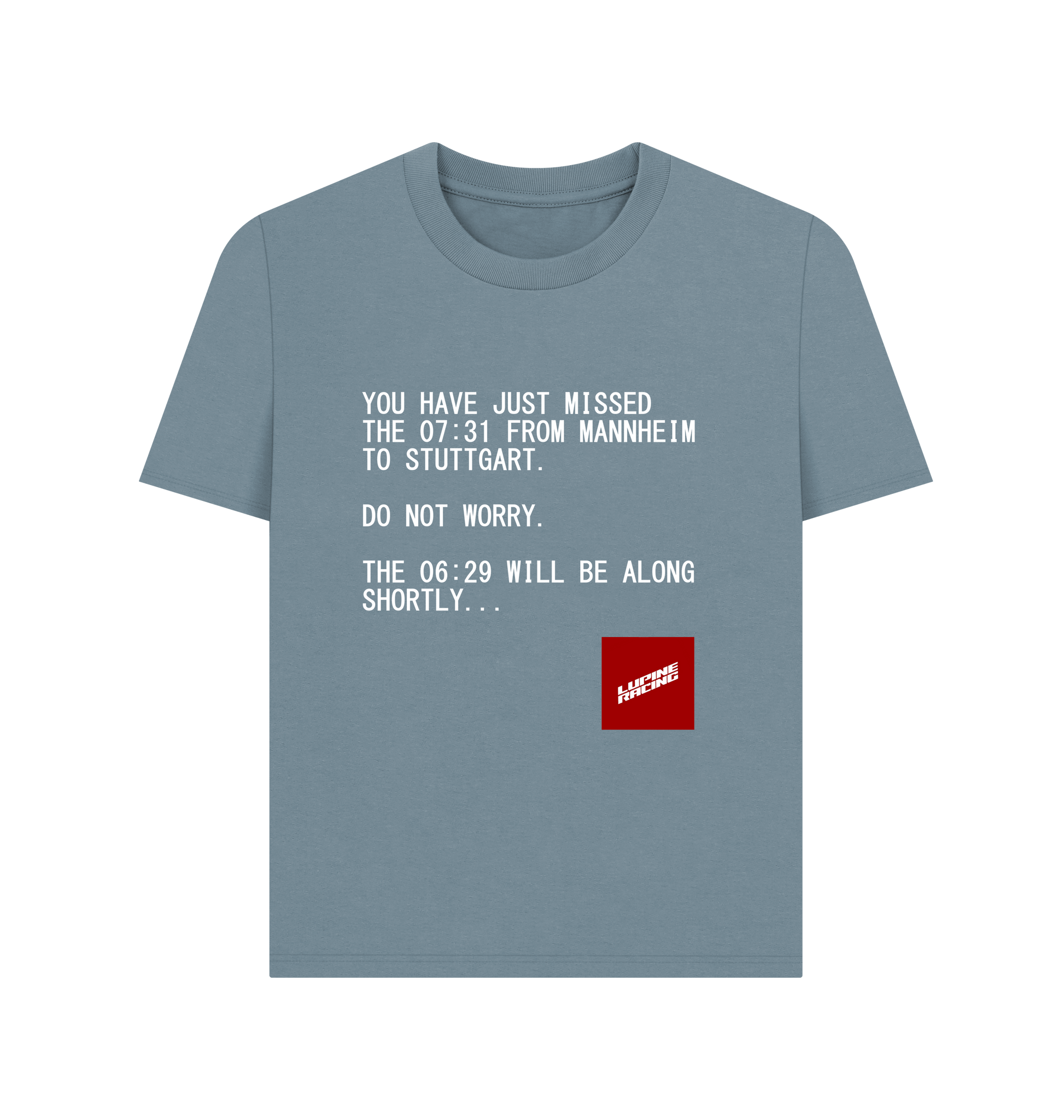 Stone Blue Printed T-shirt Front